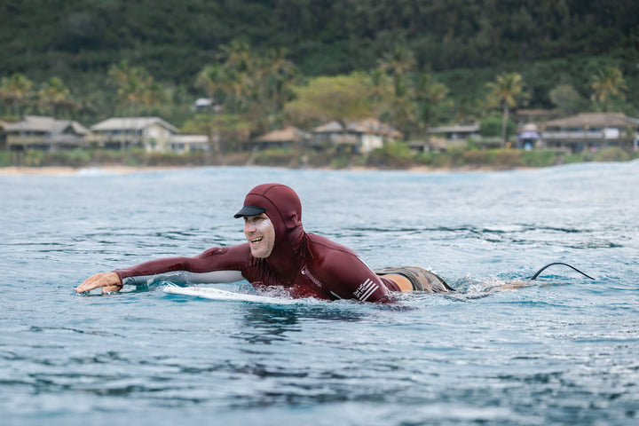 Maroon Carvico Hooded Surf Rashguard