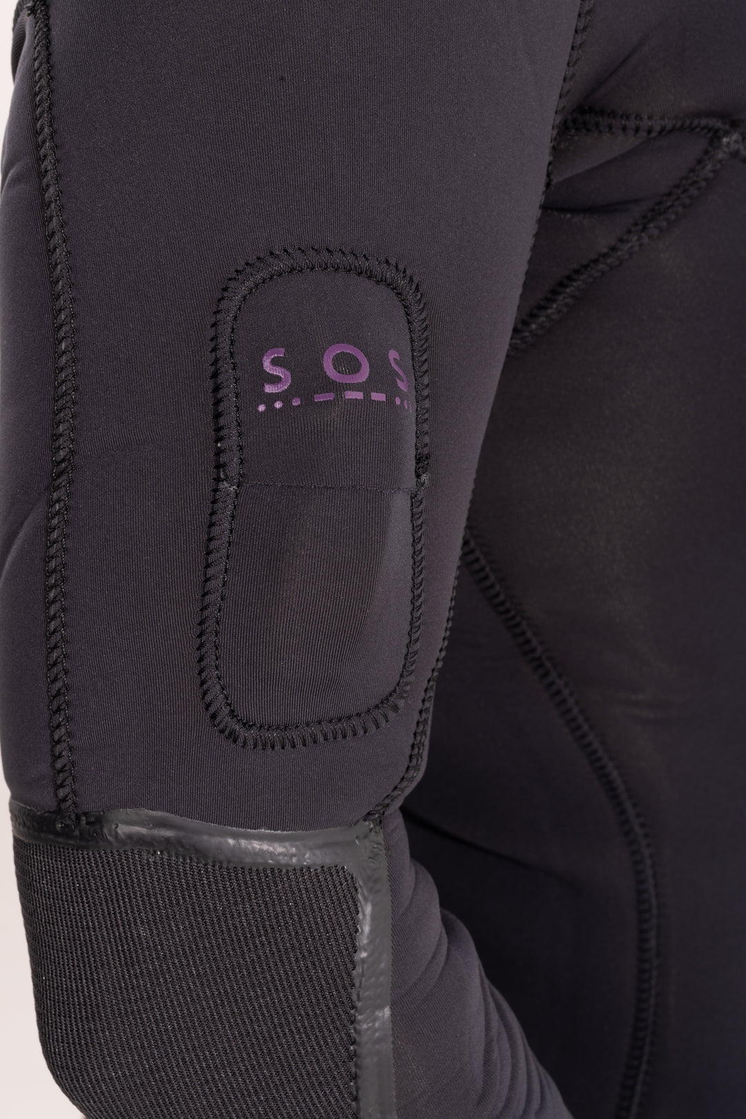 Close-up of the knee reinforcement panel on the Waihana Women&